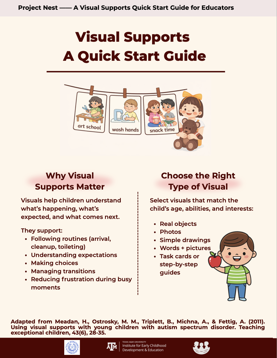 Preview of Quick Start Guide: Using Visual Supports